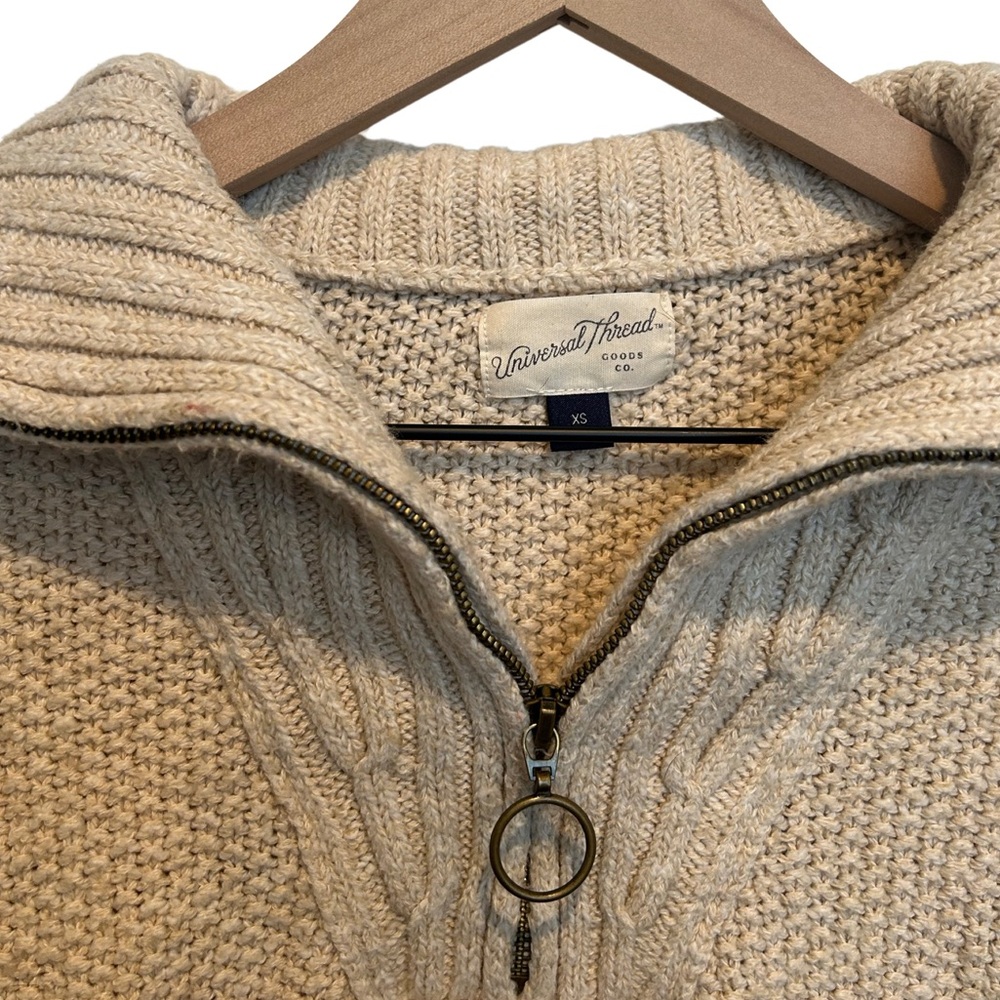 Universal Thread Quarter Zip Oatmeal Sweater